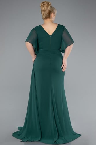 فستان سهرة شيفون بوردة خصر مطرزة