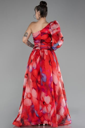 فستان مشجر بكتف واحد