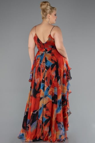 فستان مشجر مكشكش بلا أكمام