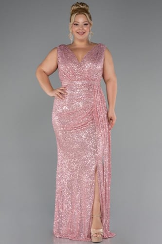 فستان سهرة من الترتر بلا أكمام