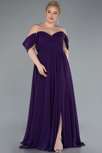 فستان سهرة أنيق بقصة رقبة قارب