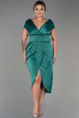 فستان ميدي بحزام خصر