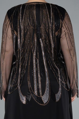 فستان سهرة قطعتين برقبة دائرية