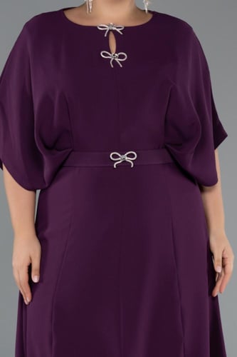 فستان سهرة ميدي بتصميم واسع