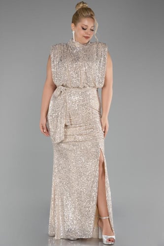 فستان سهرة ترتر بلا أكمام