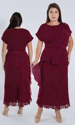 فستان تيور بتنورة دانتيل أنيقة