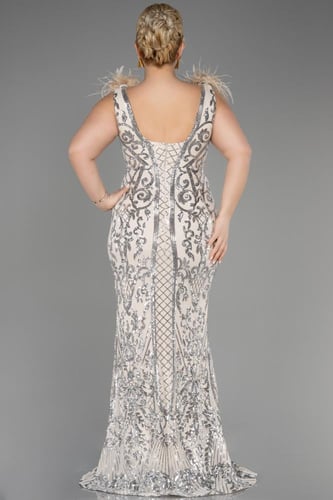 فستان سهرة فخم مزين بالترتر