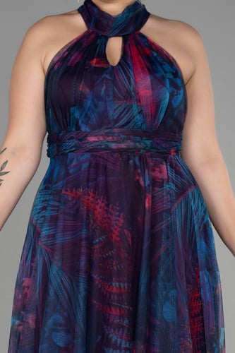 فستان طويل مشجر بلا أكمام