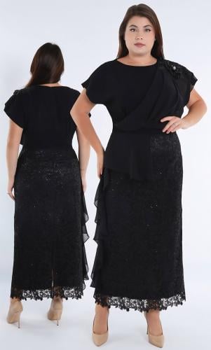 فستان تيور بتنورة دانتيل أنيقة