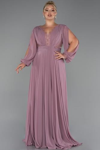 فستان سهرة شيفون طويل بأكمام قصيرة