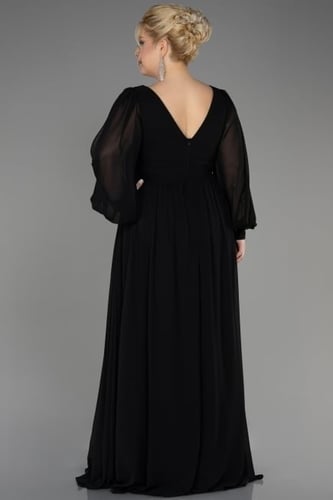 فستان سهرة شيفون بأكمام مفتوحة