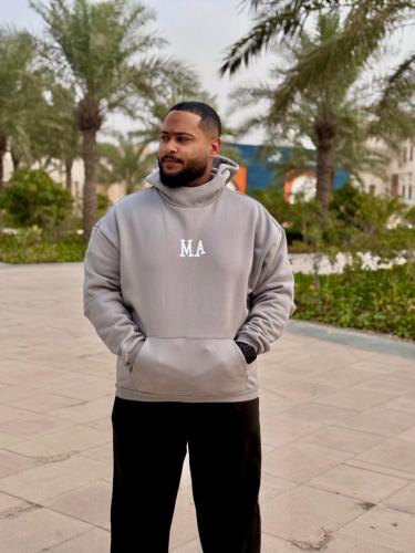 MA gray hoodie
