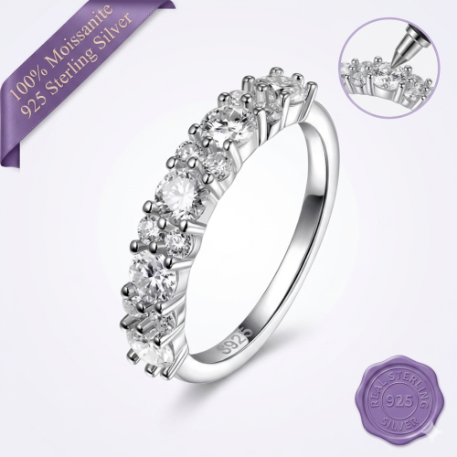 Pure Brilliance Graduated Moissanite Band