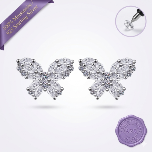 Marquise Butterfly Stud Earrings