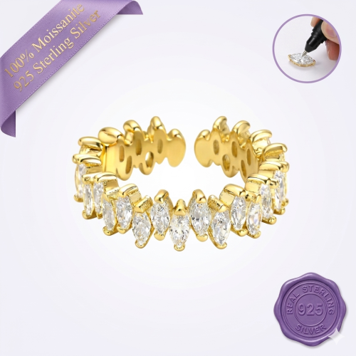 Marquise Cut Gold Ear Cuff