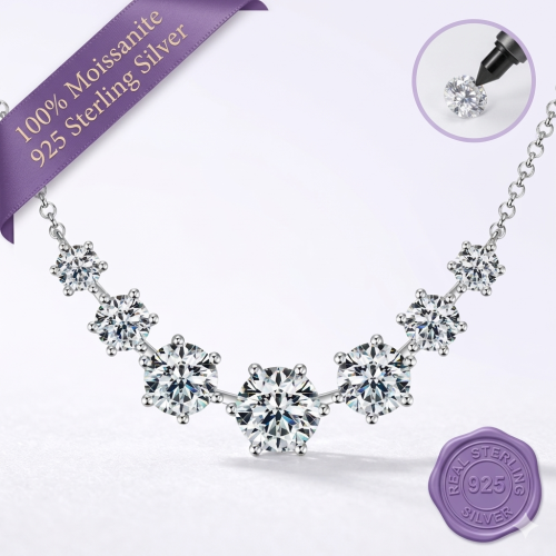 Crown Line Moissanite Necklace