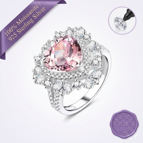 Pink Sapphire Heart Ring