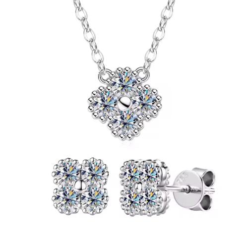 Sparkling Moissanite Flower Set
