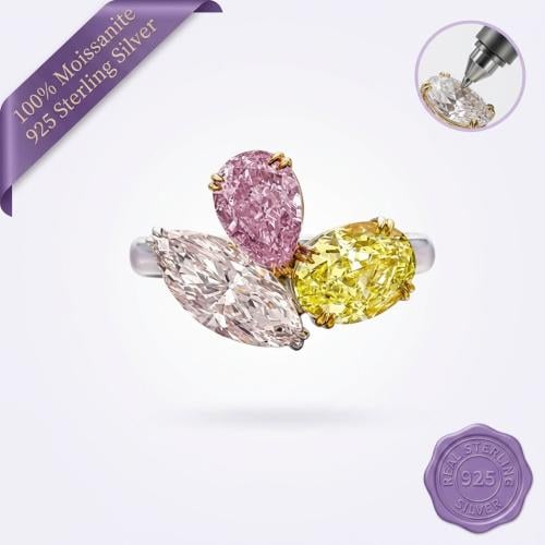 Prism Trio Moissanite Ring