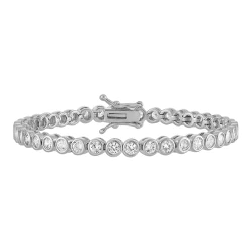 Silver Tennis Bracelet – Round Bubble Bezel