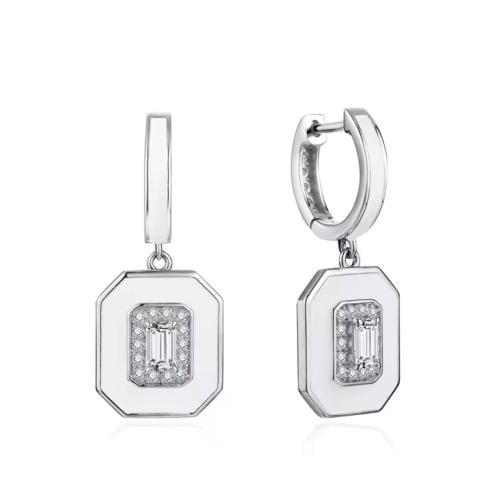 Emerald Octagon Halo Earrings