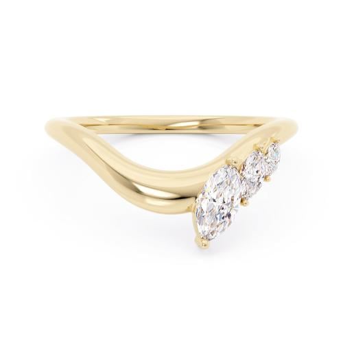Curved band marquise gold