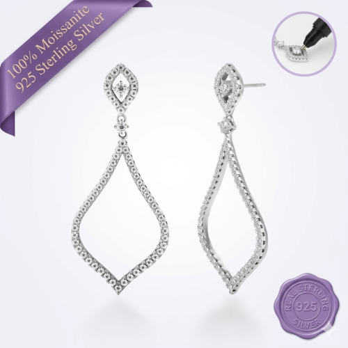 Luna Drop Moissanite Earrings