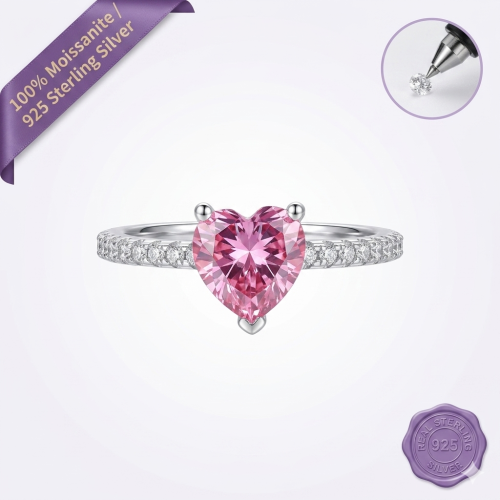 Pink Heart Radiance Ring