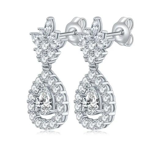 PEAR SHAPE MOISSANITE DROP EARRINGS