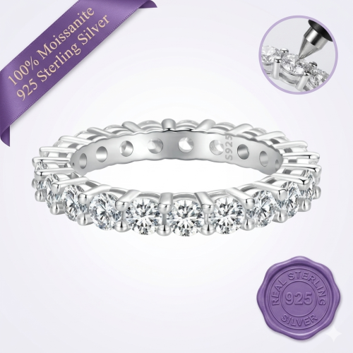 Round Moissanite Full Eternity Band