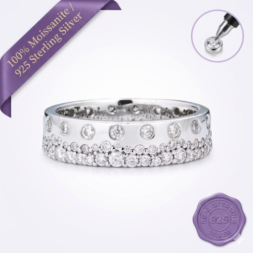 Brilliance Row Moissanite Band