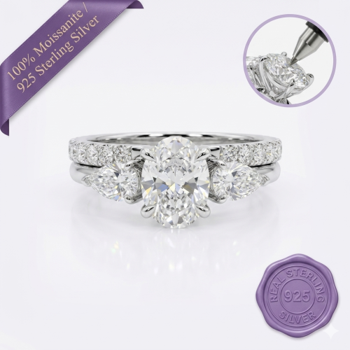 Lumière Oval Duo Ring Set