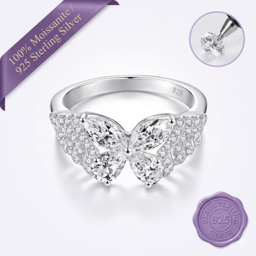 Pear Cut Butterfly Ring