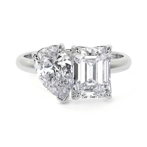 Emerald & Pear Two Stone