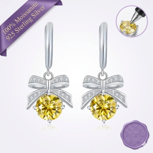 Bow & Radiance Yellow Earrings
