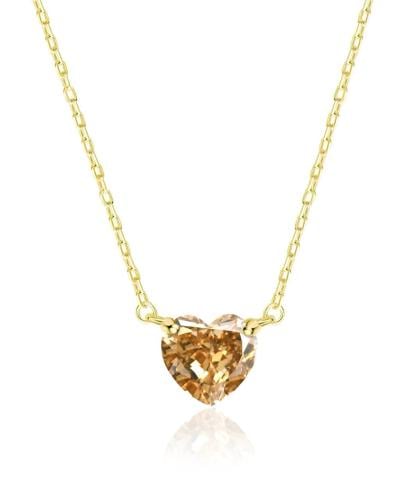 Love heart necklace gold 1ct