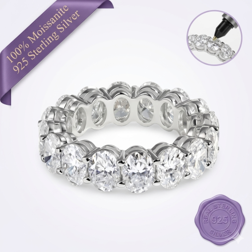Oval Moissanite Eternity Band