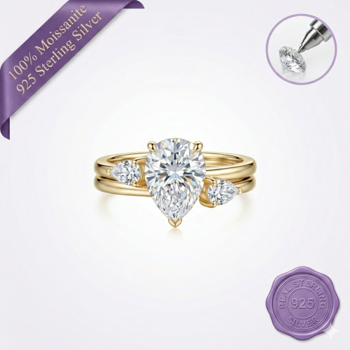 Pear Luxe Trio Ring