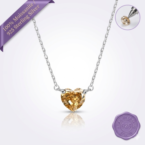 Love heart necklace silver 1ct