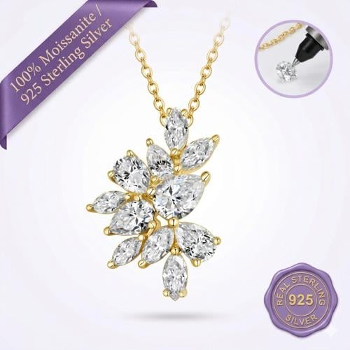 Luxury Gold Necklace Pear & Marquise Cuts