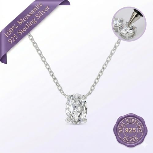 Oval Solitaire Necklace