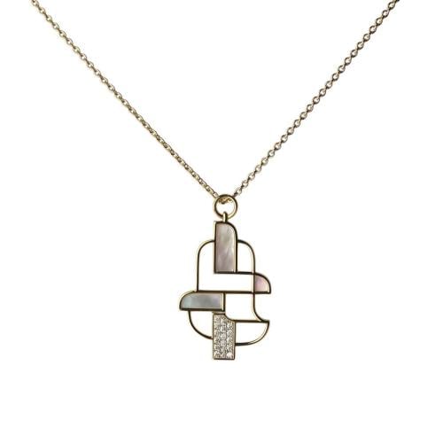 قلادة البشت ذهبي موزنايت وصدف by albobah