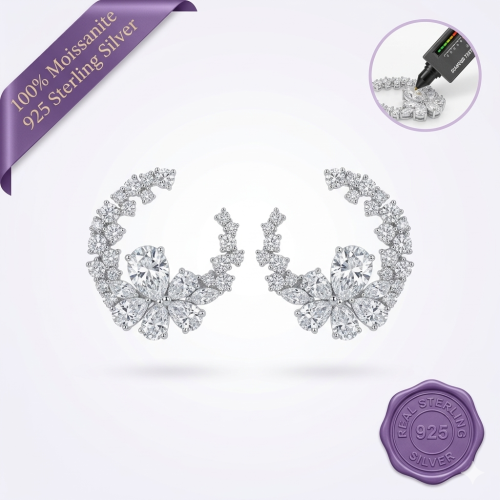 Luna Bloom Moissanite Earrings