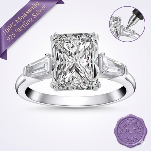 Radiant Trilogy Moissanite Ring –2 Carat
