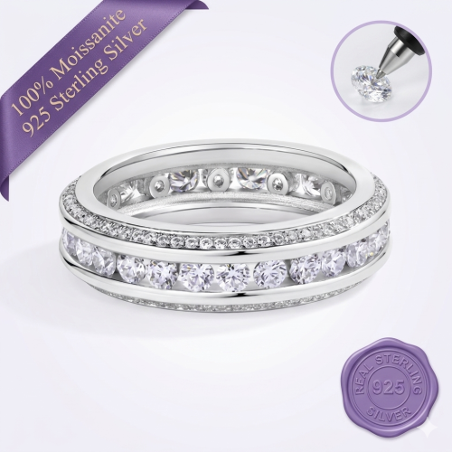 Moissanite Soleil Silver Ring