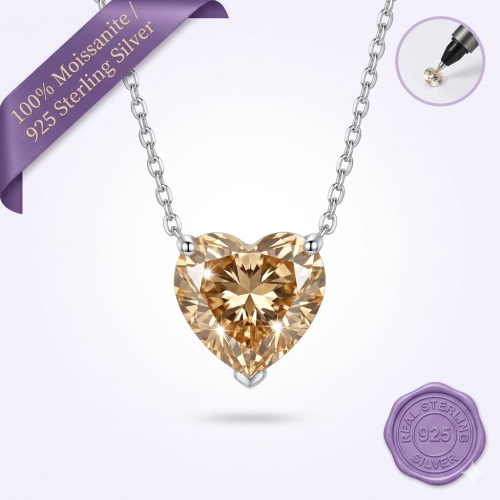 Love heart necklace silver 1ct