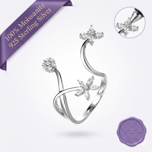 Modern Triple Flower Ring