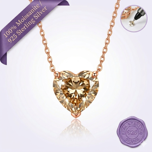 Sweetheart necklace rose gold 1ct