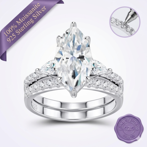 Lunaria Marquise Halo Moissanite Ring