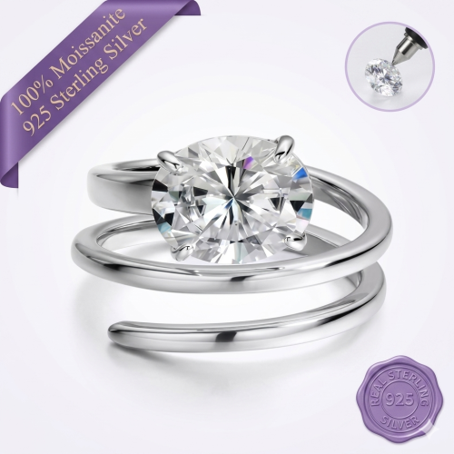 Oval Cut Moissanite Open Band Ring